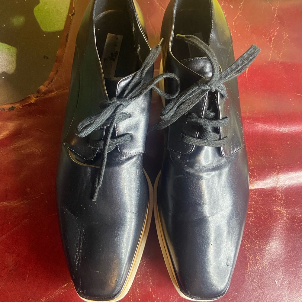 Authentic Stella McCartney Elyse Black Platform Lace-Up Shoes Size 40.5, 9 - Picture 2 of 3